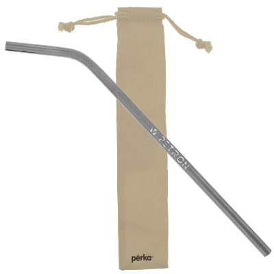 Stainless straw kit with custom engraved logo on straw.