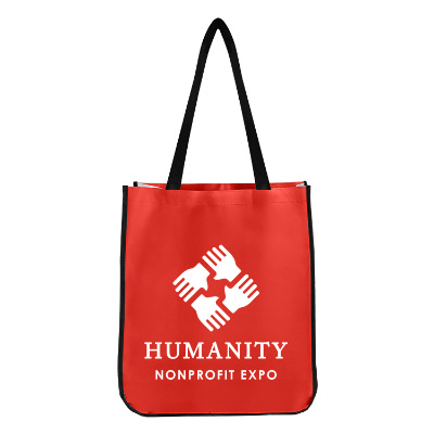 polypropylene tote bag with a personalized logo.