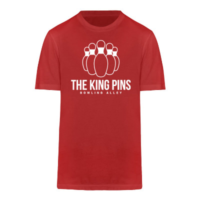 Customizable revolution red tee with logo.