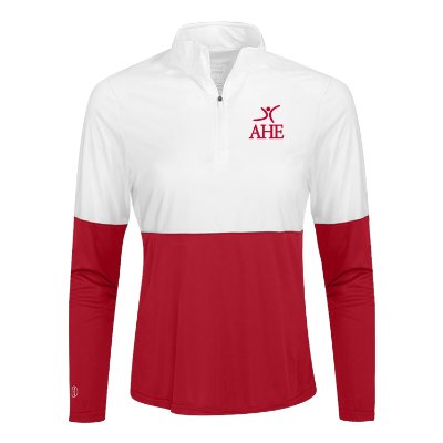 Custom White and Red Quarter-Zip