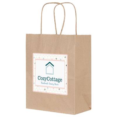 Kraft paper bag with full-color logo.