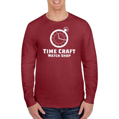 Cardinal long sleeve t-shirt with custom logo.