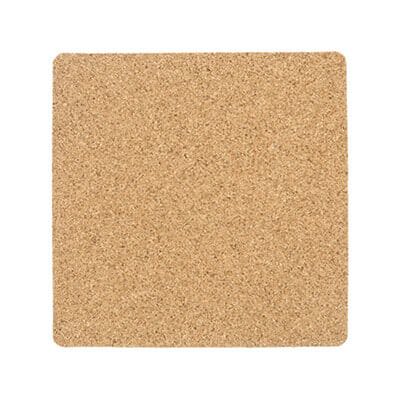 Cork 4 inches square coaster blank.