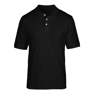 Blank black men's easy blend polo