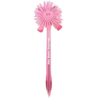 Plastic light up pig top pen.