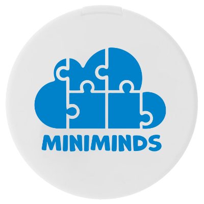 Branded white round mint card.