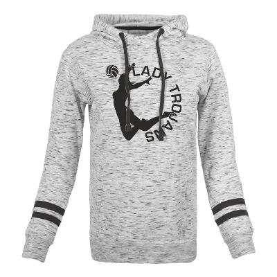 Personalized Gray and Black Imprinted Ladies Sweatshirt