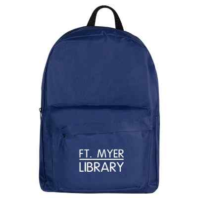 Polycanvas charcoal backpack with promotional logo.