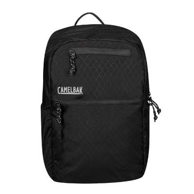 Blank nylon black backpack.
