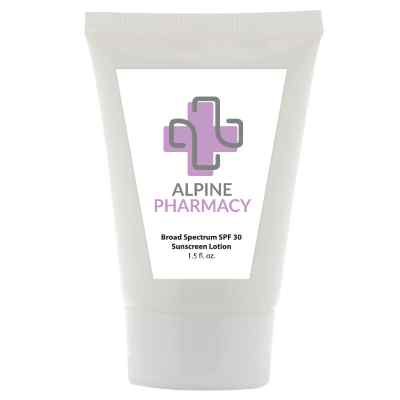 White plastic sunscreen tube with a customized imprint.