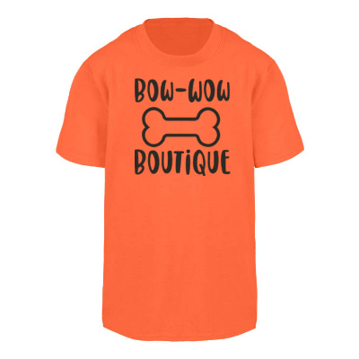 Safety orange youth custom imprinted t-shirt.