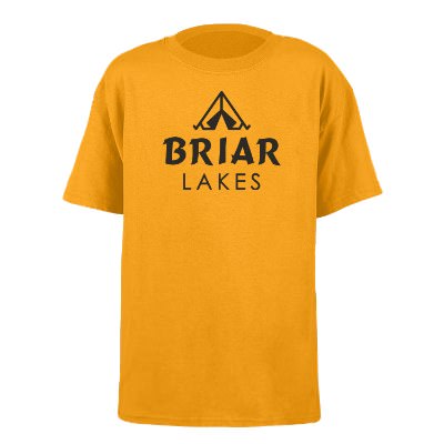Cotton customized gold youth t-shirt.