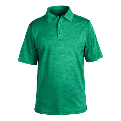 Blank green men's melange polo
