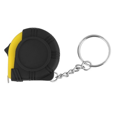 Plastic white key ring tape measure blank.