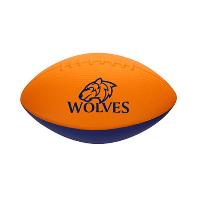 Orange with blue foam custom football