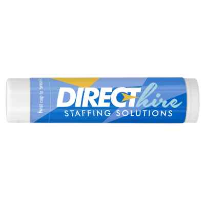 Full color lip balm customized with your logo with natural beeswax flavors.