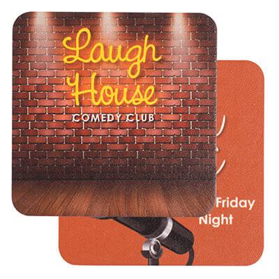 Pulpboard high quantity personalized square coaster.