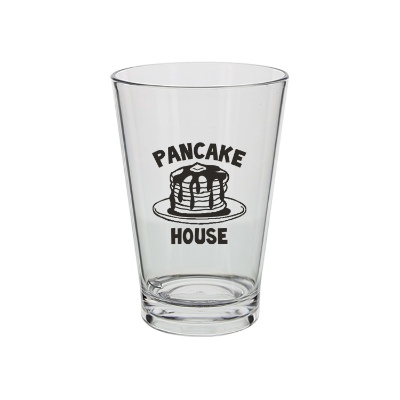 Acrylic clear beer glass with custom logo in 14 ounces.