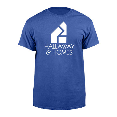 Customized cobalt blue cotton promotional t shirt.