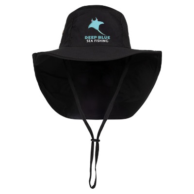 Black Full Color Sun Hat/ Neck Cover