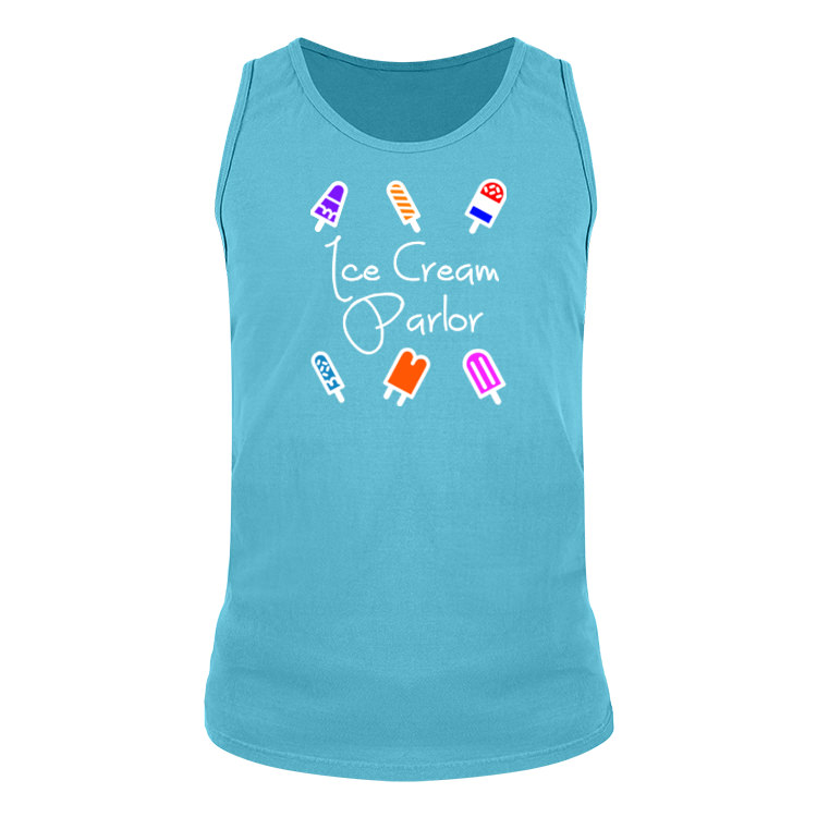 Custom tidal wave beach dyed printed tank top.