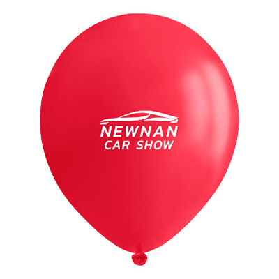 Red latex balloon with a custom imprint