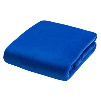 Blank adult size fleece blanket with sleeves in camel.