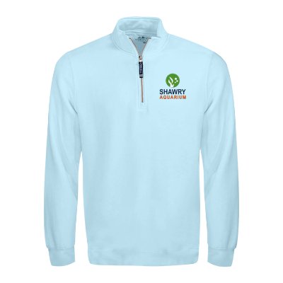 Ladies Custom Embroidered Aqua Quarter-Zip
