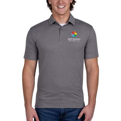 Custom grey full color men's spyre polo