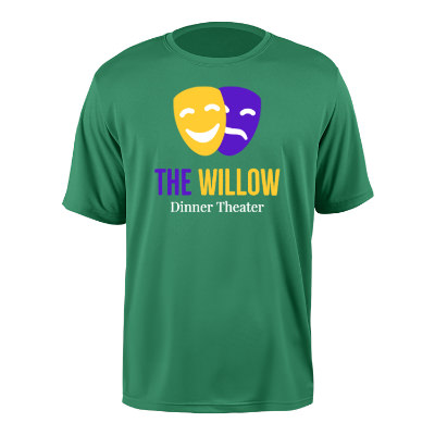 Kelly green competitor personalized printed t-shirt.