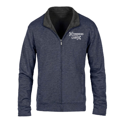 Blue heather custom full zip jacket.