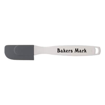 White small silicone spatula with custom logo.