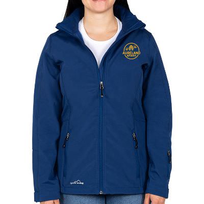 Ladies imprinted custom blue coat.