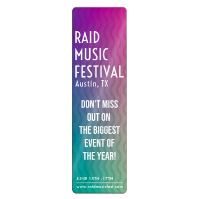 3-1/2 x 12 inch magnet with full color imprint.