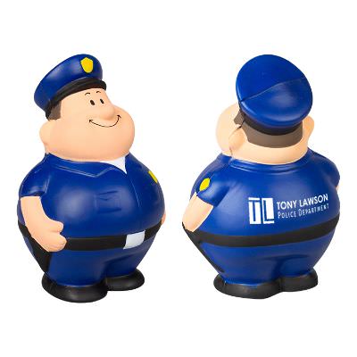 Foam policeman pete stress ball with custom print.