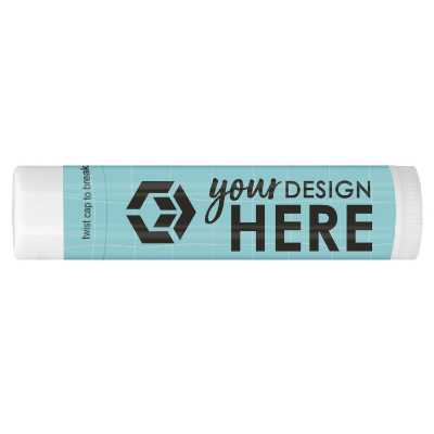 Colored pencil lip balm background with a customized imprint.