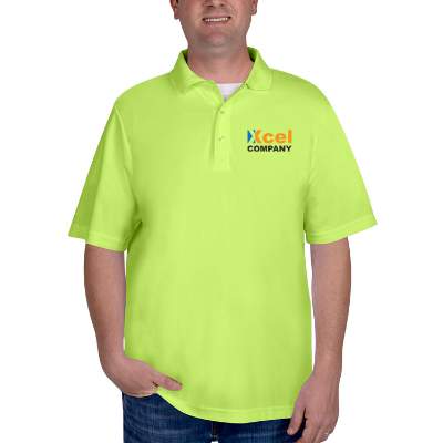 Full color custom safety yellow pique polo