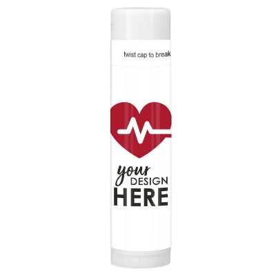 White customized nurse lip balm with nurse hat and syringe.