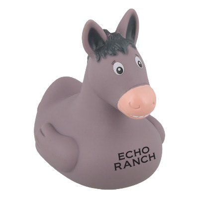 Plastic gray custom rubber duck.