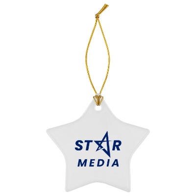 Clear acrylic ornament with a personalized logo