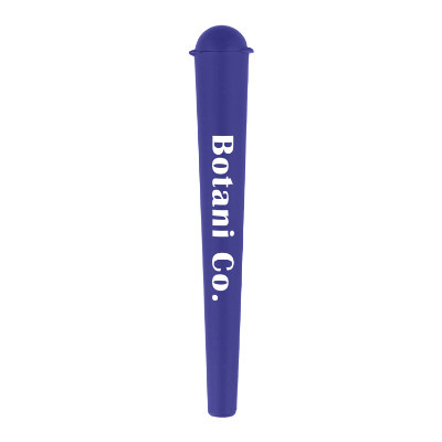 Blue storage cone with custom imprint.