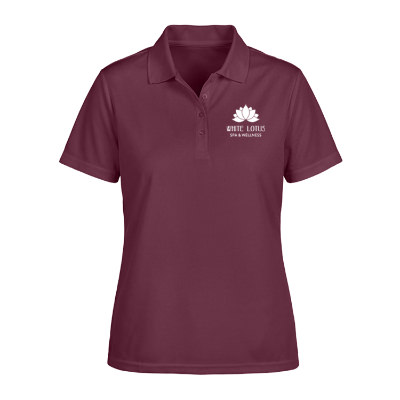 Custom maroon ladies' performance polo