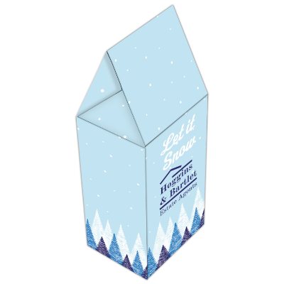 Personalized white molded chocolate gable box full color.