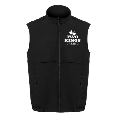 Reversible vest with custom logo.