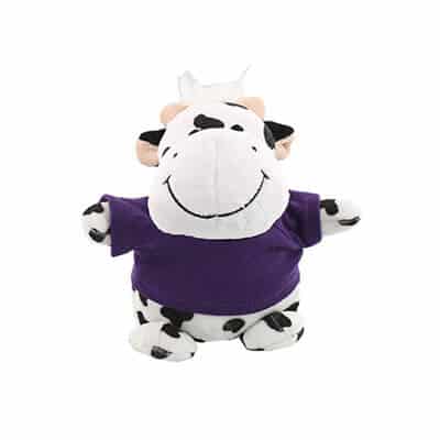 Plush and cotton purple bean bag buddy black and white cow blank.