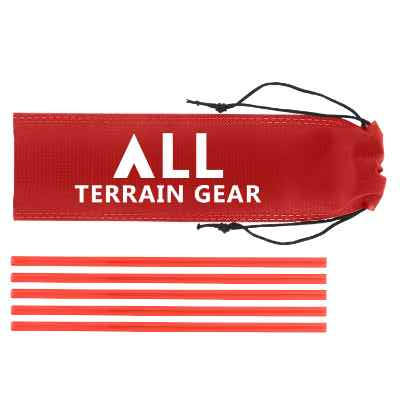 Red polypropylene straw 5 pack with custom logo.