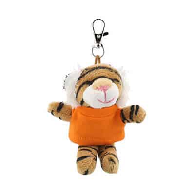 Plush and cotton orange wild bunch key tag tiger blank.