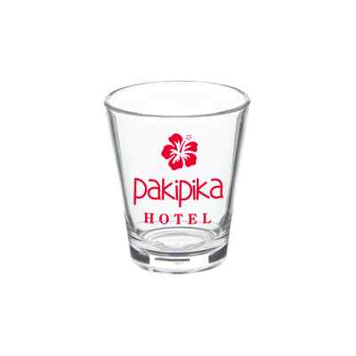 Arcylic clear shot glass with custom imprint in 2 ounces.