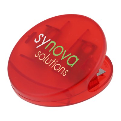 Plastic yellow round magnet chip clip with full color imprinting.