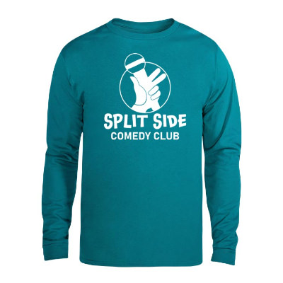 Personal logo on athletic teal tee.